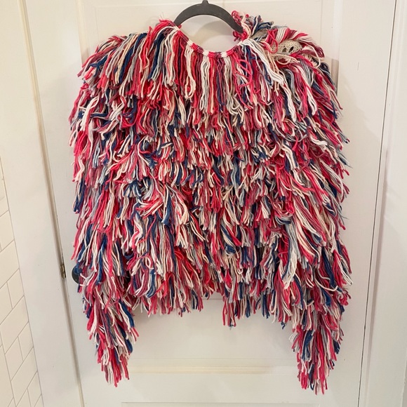 Lovers + Friends fringe multi color shaggy sweater - Picture 3 of 3